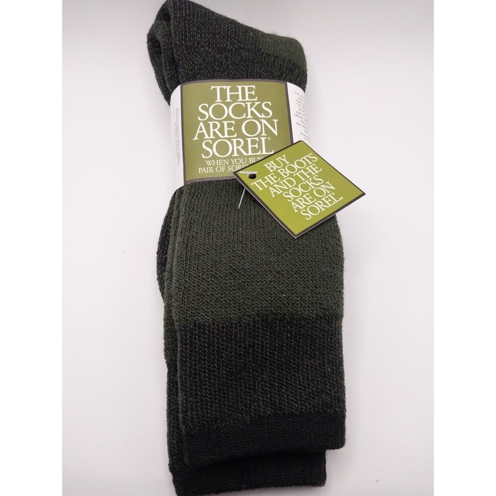 NWT Sorel Promotional Thick Knit Boot Socks Dark Green Gorpcore Warm Winter One